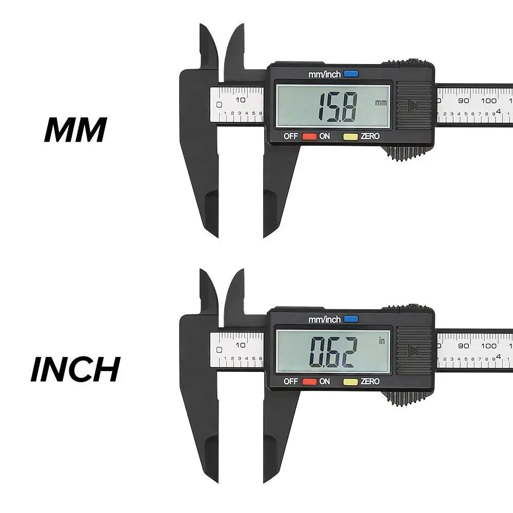 150mm 100mm Electronic Digital Caliper Carbon Fiber Dial Vernier